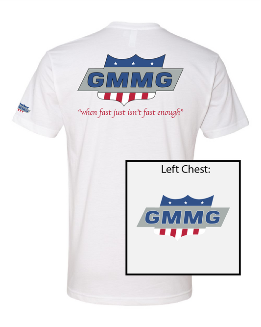 Official GMMG Branded Fast Tee Short Sleeve T-Shirt - Back Print with Front and Arm logo NL6210