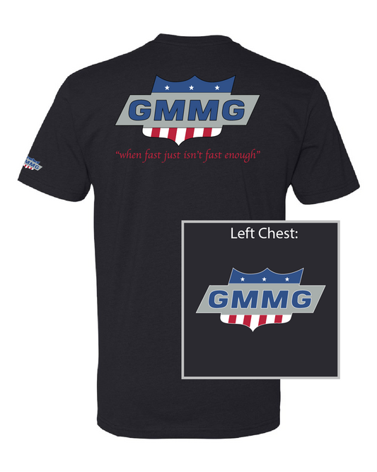 Official GMMG Branded Fast Tee Short Sleeve T-Shirt - Back Print with Front and Arm logo NL6210